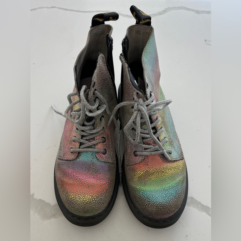 Doc Dr Martens Boots Size 3 Kids Rainbow Suede